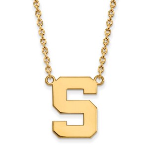 Black Bow Jewelry 10k Yellow Gold Michigan State Spartans NCAA Necklace 18 Inch - 1 of 4