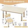 Kids Table and Chair Set - Height Adjustable for Ages 2-10, Graffiti Desktop, Non-Slip Legs - 3 of 4
