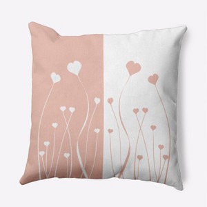 16"x16" Valentine's Day Growing Love Square Throw Pillow Sunwashed Brick - e by design: Festive Accent, Down Alternative - 1 of 4