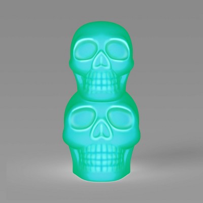 Glass Glow Stacked Skulls Figurine - Hyde and EEK! Boutique™ Neon Green