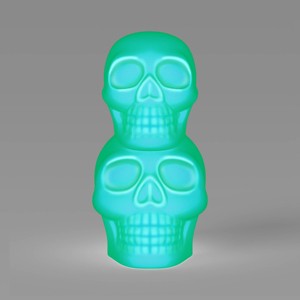 Glass Glow Stacked Skulls Figurine - Hyde and EEK! Boutique™ Neon Green - 1 of 3