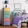 Sorbus Narrow 5 Drawers Nightstand with Steel Frame, Wood Top, Easy Pull Fabric Bins for Home, Bedroom, Office & Dorm - 2 of 4