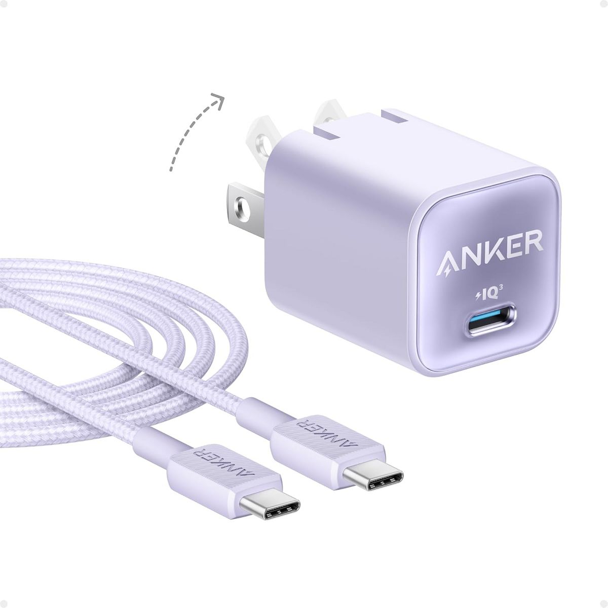 Anker Nano Phone Charger, 30W USB C GaN Charger, PIQ 3.0 Foldable PPS Fast Charger for iPhone 17/16 Series, Galaxy, iPad, MagSafe Compatible
