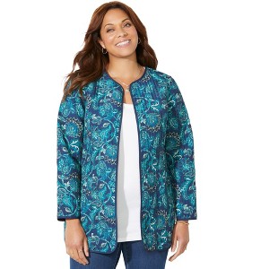 Catherines Women's Plus Size Reversible Quilted Jacket - 1 of 4