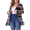 Agnes Orinda Women's Plus Size Open Front Long Sleeve Contrast Color Stripe Sweater Cardigans - 2 of 4