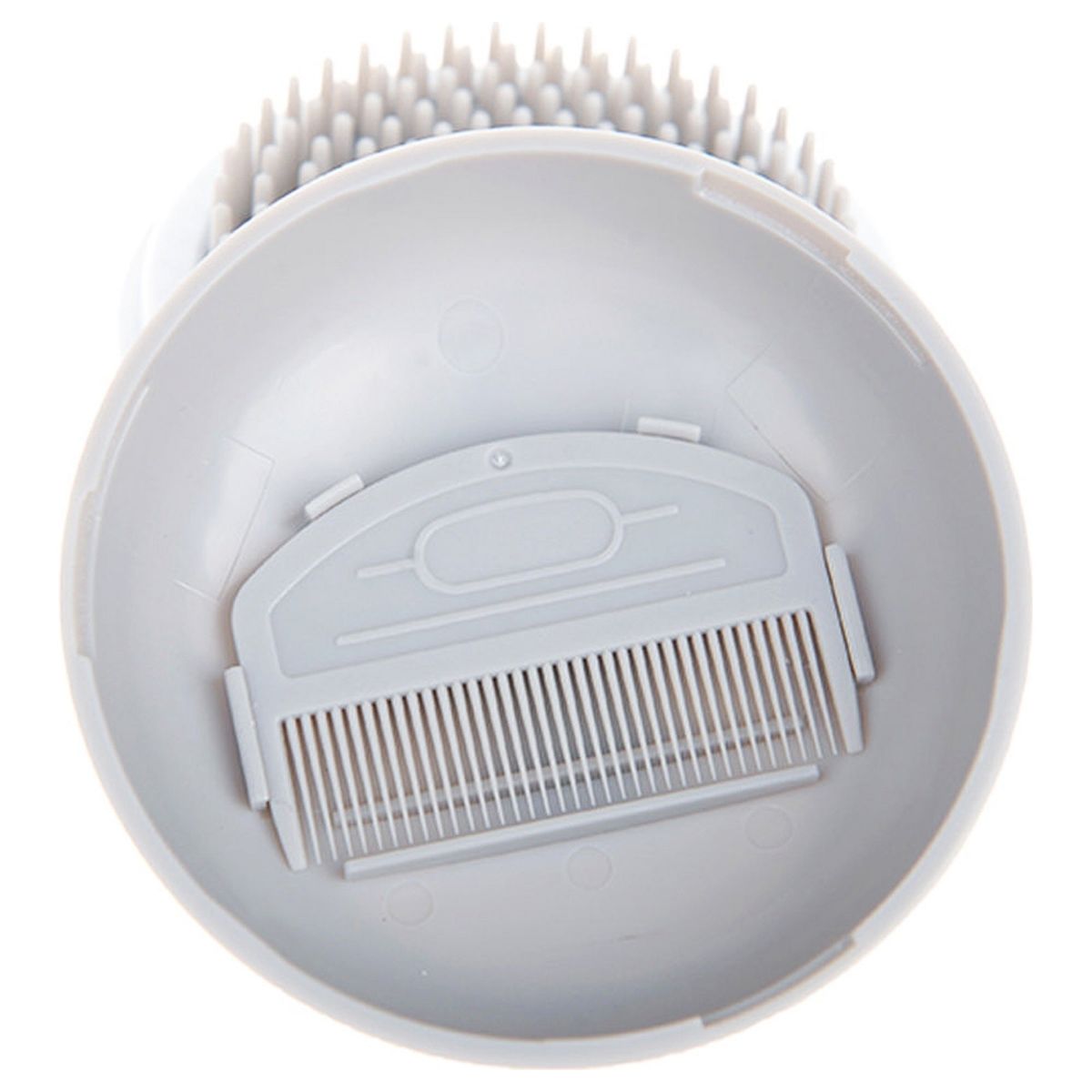 Pet Life Bravel 3-in-1 Travel Pocketed Dual Grooming Brush and Pet Comb, Grey - thumbnail 5