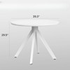 FONTOI End Tables, 39" Round Wooden Side Table with Non-slip Foot Pads, Couch Side Table for Bedroom Living Room, White, 39.3"*29.5"*39.3" - 3 of 4