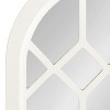 Kate and Laurel Gilcrest Arch Wood Windowpane Mirror, 18x47, White - 3 of 4