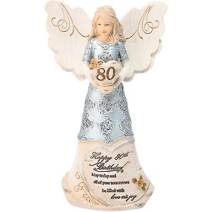 Pavilion Gift Company - 80th Birthday - 6" Angel Holding Heart - Decorative Objects - 1 of 4