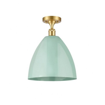 Plymouth Dome - 1 Light Semi-Flush Mount In Industrial Style-14.75 Inches Tall and 12 Inches Wide