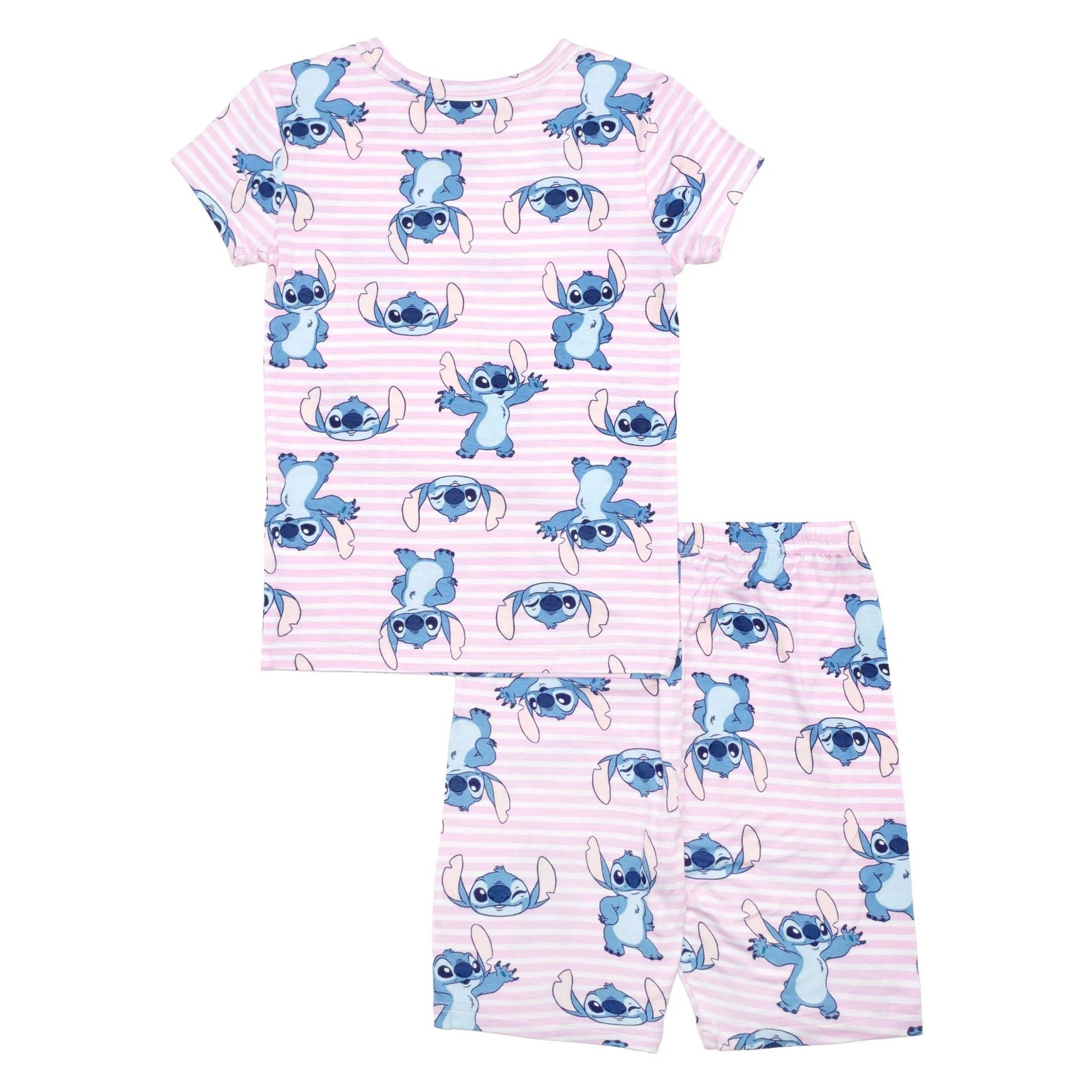 Disney Lilo & Stitch Girls Short Sleeve Pajama Set with Top and Pants – Soft Character Sleepwear for Kids