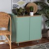 Tavita Two-Tone Wood 2 Door Sideboard Buffet Oak Brown/Mint Green - Baxton Studio: Mid-Century Design, Fixed Shelves - 4 of 4