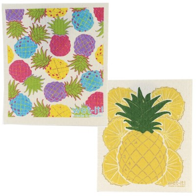Swedish Dish Cloth 7.75" Hawaian Pineapples Hospitality Eco Friendly  -  Dish Cloth