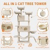 68.5in Tall Indoor Cat Tree for Large Cats, Upgraded Heavy Duty Cat Tower with Scratching Posts/Condo/Plush Perches/Hammocks/Dangling Balls - 3 of 4