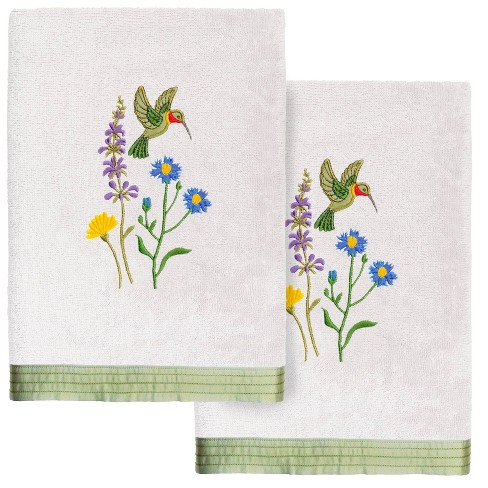 Dish Towels for Kitchen Lavender Embroidery Super Absorbent and