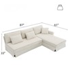 FONTOI L-shaped Sofa with Pleated Skirt, Convertible Sleeper Couch with Pillows for Living Room Apartment, Beige, 87"*33"*61" - 2 of 4