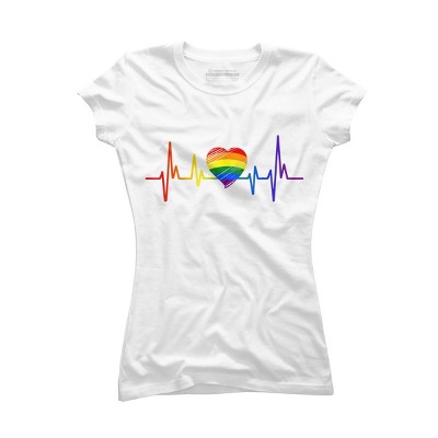 Adult Design By Humans Pride Heartbeat Heart Love By KangThien T-Shirt