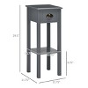 FURNIinspire End Tables Slim Side Table Living Room Sofa Table 2-Tier Narrow Night Stand with Drawer Shelf for Bedroom, Grey, 11.8"*11.8"*29.5" - 3 of 4