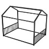 Polibi Montessori Metal House Floor Bed Frame with Vertical Guardrails - 3 of 4