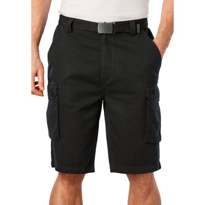 KingSize Men's Big & Tall 12" Side Elastic Cargo Short With Twill Belt