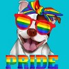 Adult Design By Humans Pit Bull Rainbow Pride Dog By Luckyst T-Shirt - 2 of 2