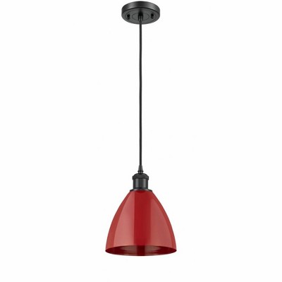Plymouth Dome - 1 Light Cord Hung Mini Pendant In Industrial Style-11.25 Inches Tall and 7.5 Inches Wide