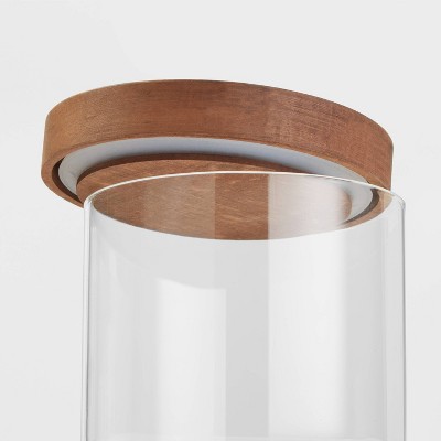 Glass Storage Canister with wood lid - Extra Small - Threshold&#8482;