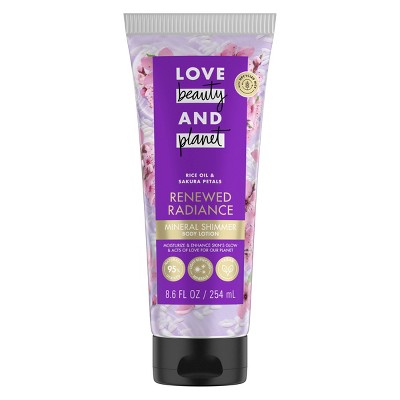 Love Beauty and Planet Renewed Radiance Mineral Shimmer Vegan Body Lotion - 8.6 fl oz