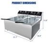 Dual-Tank Commercial Deep Fryer,  Stainless Steel Countertop Fryer Machine with Baskets and Lids - 2 of 4