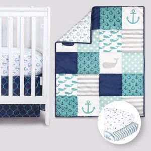 The Peanutshell Nautical Blue Crib Bedding Set, 5pc to 11 Pc - 1 of 4