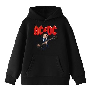 ACDC Angus Young Long Sleeve Youth Black Hooded Sweatshirt - 1 of 3
