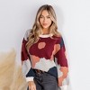 Women's Abstract Round Neck Long Sleeve Knit Sweater - Cupshe - 2 of 4
