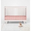 Bacati - Ikat Coral Dots Muslin 100 percent Cotton Universal Baby US Standard Crib or Toddler Bed Fitted Sheet - 4 of 4