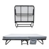 coucheta Folding Bed with Mattress, Portable Rollaway Guest Beds on Wheels, Metal Frame Bed with Side Storage Pocket, Space Saving, Easy Storage - 3 of 4