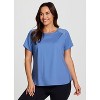 RBX Active Women's Short Sleeve T-Shirt Quick Drying Workout Top with Mesh Panels - 4 of 4