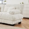 3-Seater Sectional Sofa with 1 Ottoman Deep Seat Sofa Couch Chenille Soft Comfy Upholstered Sofa for Living Room, Apartment-Tanpinhause - 4 of 4