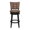 30" Kaede Wood and Upholstered Swivel Barstool Black/Chestnut - Hillsdale Furniture: Matte Finish, Faux Leather, Fixed Height - 4 of 4
