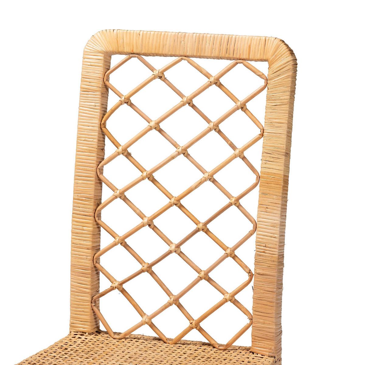 2pc Moscow Rattan and Wood Dining Chair Set Natural/Walnut - bali & pari - thumbnail 5