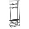 31.5''Coat Rack, 3-in-1 Hall Tree with Shoe Bench - 3 of 4