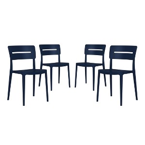 WestinTrends Playa Outdoor Modern Stackable Plastic Patio Dining Chairs (Set of 4) - 1 of 4