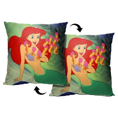 Disney Little Mermaid Seahorse Friends Throw Pillow 18x18 Inches