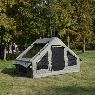 4 Person Inflatable Glamping Tent, 4-Season Waterproof Air Camping Tent House with Quick Setup and Windproof Structure – Cuddlewood