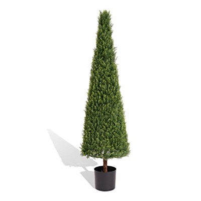 Boxwood Tree Outdoor Topiary Set of 1, Tall All Year Green Fake Plant Topiary Trees Artificial Outdoor Porch Trees with Sturdy Pot for Outdoor Indoor