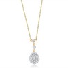 Pompeii3 1/2Ct TW Diamond Dangle Pendant Yellow Gold Womens Bezel Necklace 18" - 2 of 4