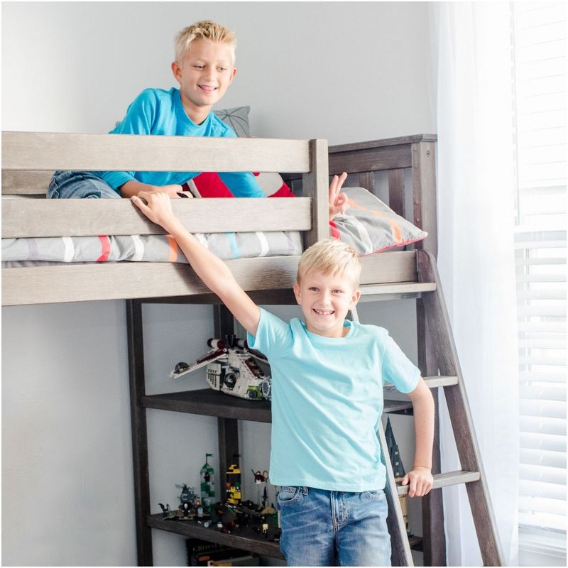 Max & Lily Twin-Size High Loft Bed with Bookcase, 5 of 9