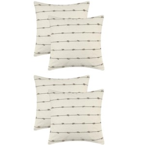 Unique Bargains Modern Farmhouse Decorative Neutral Striped Boho Square Pillow Covers 4 Pcs - 1 of 4