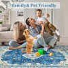 Coucheta Washable Bohemian Area Rug, Distressed Oriental Floral Pattern, Non-Slip Low Pile Carpet for Living & Dining Room, Bedroom, Nursery & Office - 4 of 4