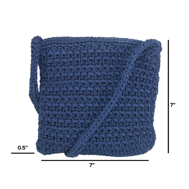 CTM Women's Crochet Crossbody Handbag, 3 of 5