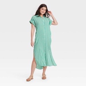 Women's Gauze Button-Front Maxi Shirtdress - Universal Thread™ - 1 of 3