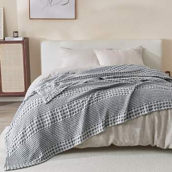 Cotton Soft All Season Waffle Weave Textured Bed Blanket - Great Bay Home